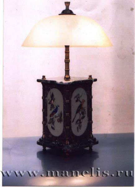s21.JPG - Настольная лампа, стекло, камень, флорентийская мозаика