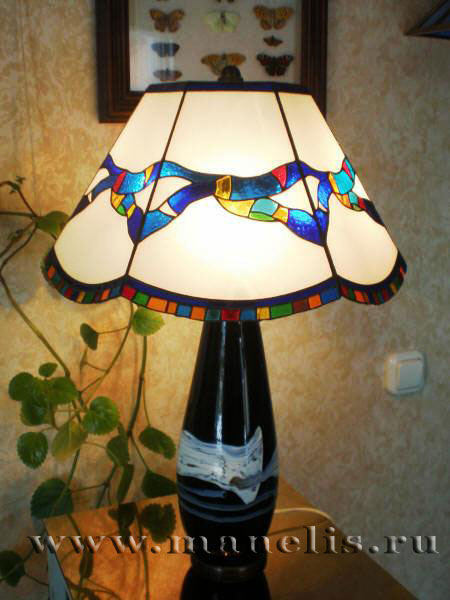 s28.JPG - Настольная лампа, стекло, витраж Тиффани.